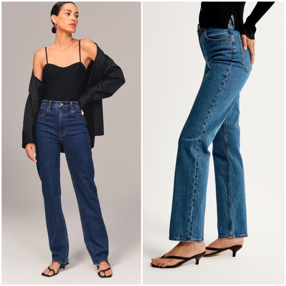 Abercrombie & Fitch 90s Straight Jean Ultra High Rise size 30/10 Reg - Picture 6 of 14